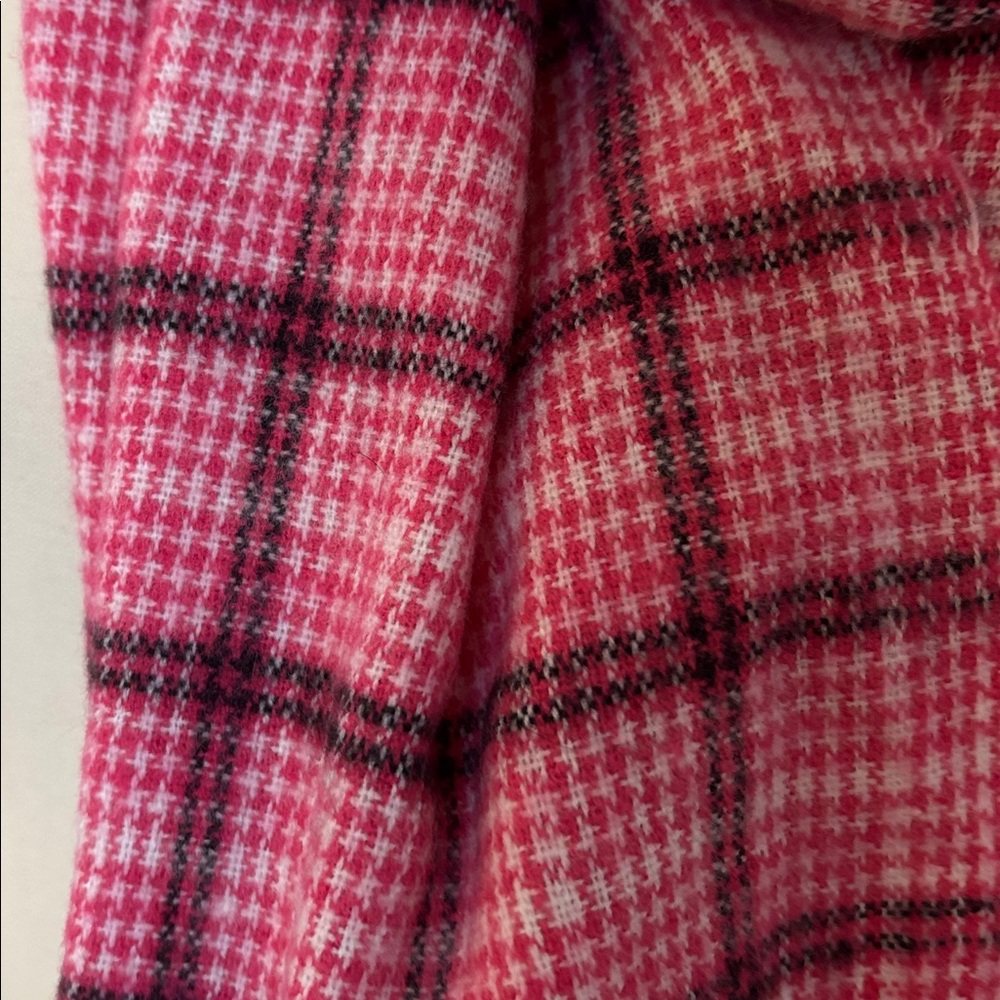 Karbon Pink White Black Plaid Scarf - Picture 3 of 6